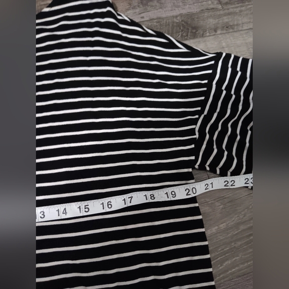 Lafayette 148 New York 93% Viscose, 7% Elastane,Black and White Striped Blouse - Picture 2 of 5